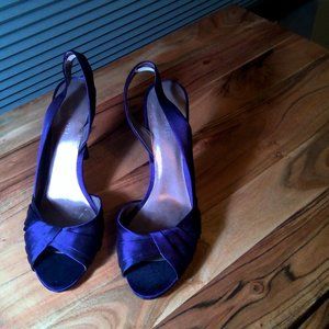 Nine West Purple  Satin Slingbacks